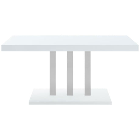 Brooklyn White High Gloss Rectangular 63-Inch Dining Table