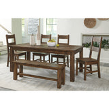 Jerrick Burnished Brown Dining Table