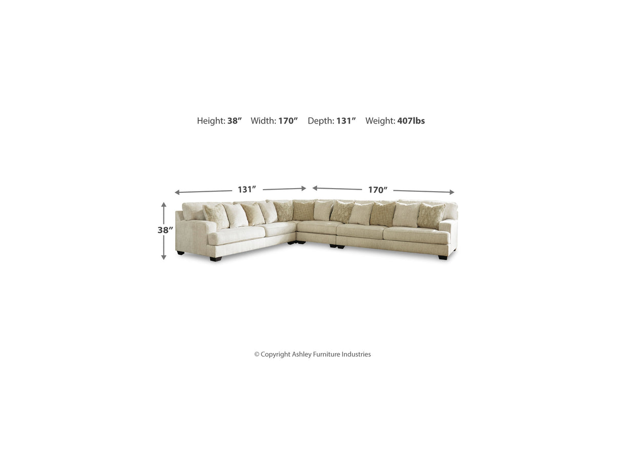 Rawcliffe Parchment 4-Piece Sectional