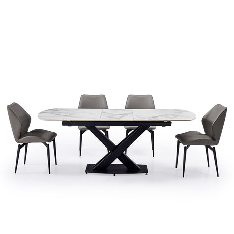 Black powder coated base Extension table