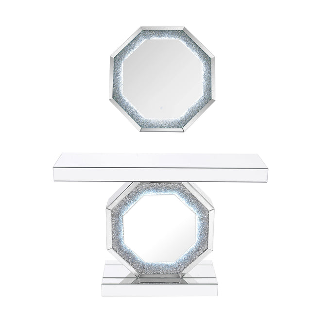 Crushed Diamonds LED Mirrored Console Table