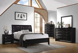 4-Piece Panel Bedroom Set With Sleigh Headboard Black King
