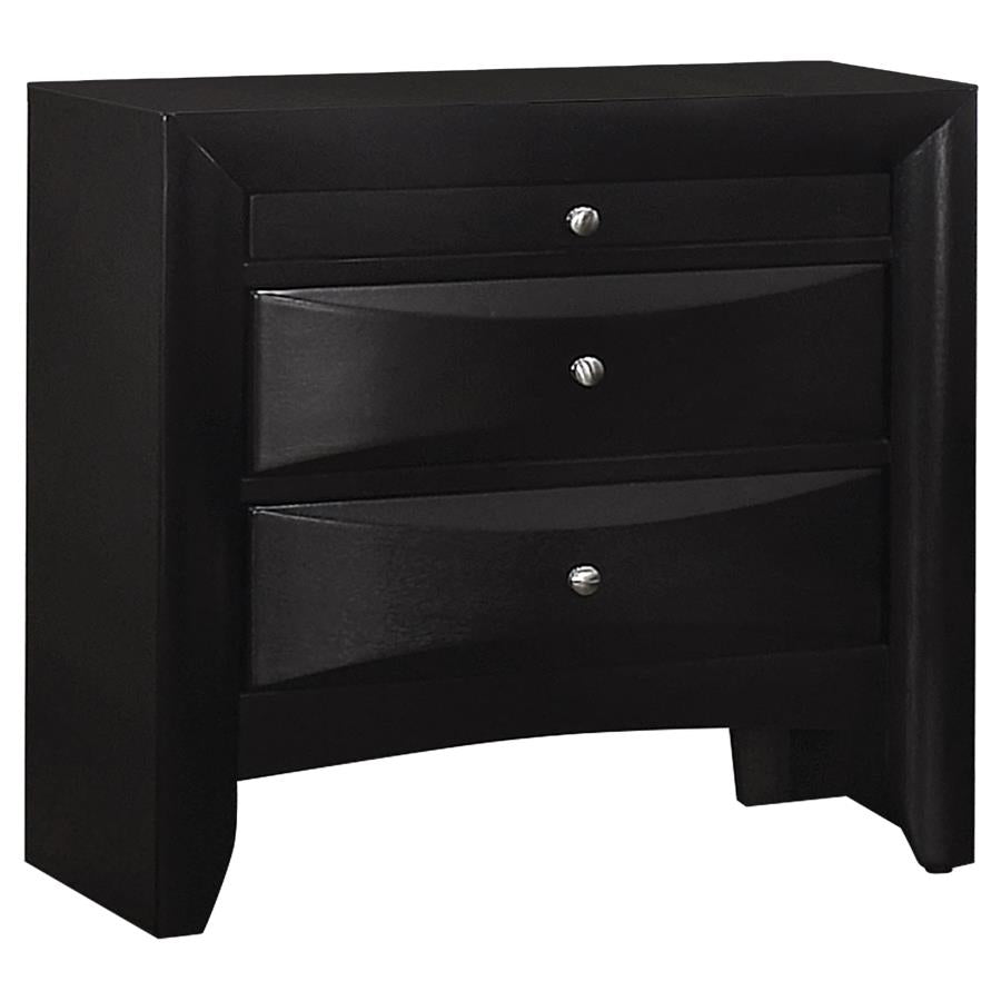 Briana Rectangular 2-Drawer Nightstand Black