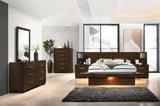 5-Piece Bedroom Set With Nightstand Panels Cappuccino King