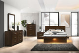 Jessica Cappuccino 5-Piece Queen Led Bedroom Set