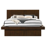 Jessica Queen Platform Bed With Rail Seating Cappuccino