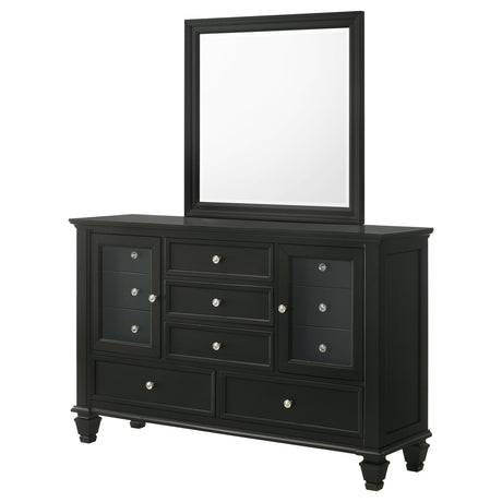 Sandy Beach Black 11-Drawer Dresser With Mirror