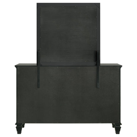 Sandy Beach Black 11-Drawer Dresser With Mirror