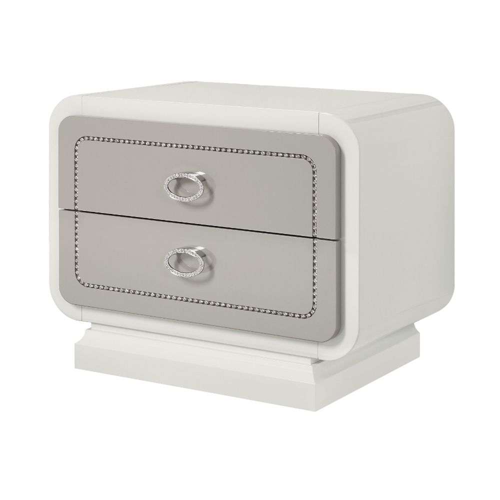 Allendale Ivory & Latte High Gloss Nightstand