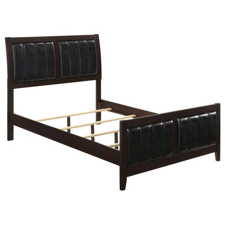 The Carlton Cappuccino Bedroom Set With Upholstered High Headboard