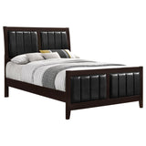 Carlton Eastern King Upholstered Bed Cappuccino And Black