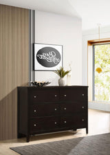 Carlton 6-Drawer Rectangular Dresser Cappuccino