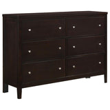 Carlton 6-Drawer Rectangular Dresser Cappuccino