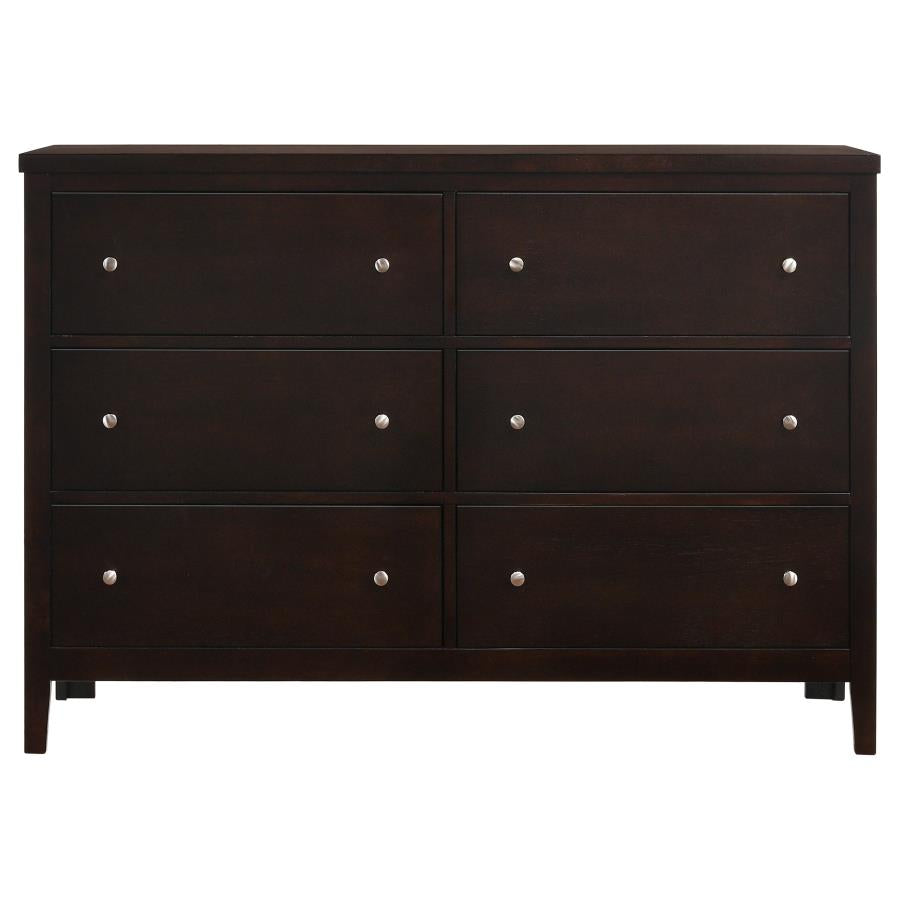 Carlton 6-Drawer Rectangular Dresser Cappuccino