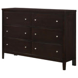 Carlton 6-Drawer Rectangular Dresser Cappuccino