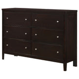 Carlton 6-Drawer Rectangular Dresser Cappuccino