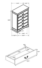 Louis Philippe Cappuccino 5-Piece Eastern King Bedroom Set