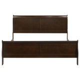 Louis Philippe Cappuccino Wood Eastern King Sleigh Bed