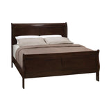 Louis Philippe Cappuccino Wood Eastern King Sleigh Bed