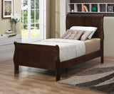 Louis Philippe Twin Panel Sleigh Bed Cappuccino