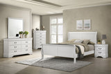 Louis Philippe White 47-Inch Full Sleigh Panel Bed