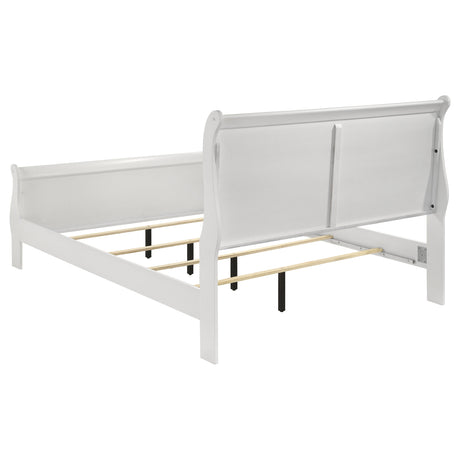 Louis Philippe White 47-Inch Queen Sleigh Panel Bed