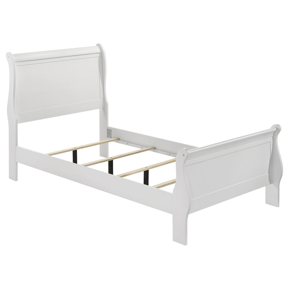 Louis Philippe White 47-Inch Twin Sleigh Panel Bed