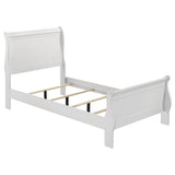 Louis Philippe White 47-Inch Twin Sleigh Panel Bed