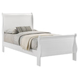Louis Philippe White 47-Inch Twin Sleigh Panel Bed
