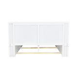Jessica Queen Platform Bed With Rail Seating White
