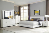5-Piece Bedroom Set With Led Light Headboard Glossy White King