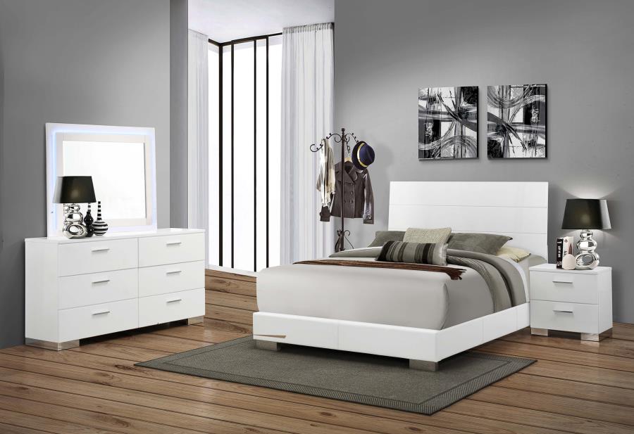 Felicity Glossy White Bedroom Set