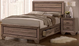 Kauffman Washed Taupe Panel Storage Bedroom Set
