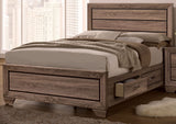 Kauffman Washed Taupe Panel Storage Bedroom Set