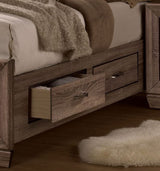 Kauffman Washed Taupe Panel Storage Bedroom Set