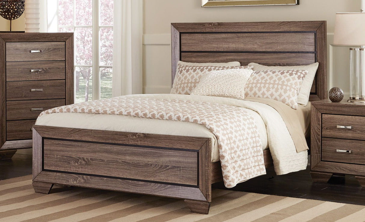 Kauffman Washed Taupe Panel Bedroom Set