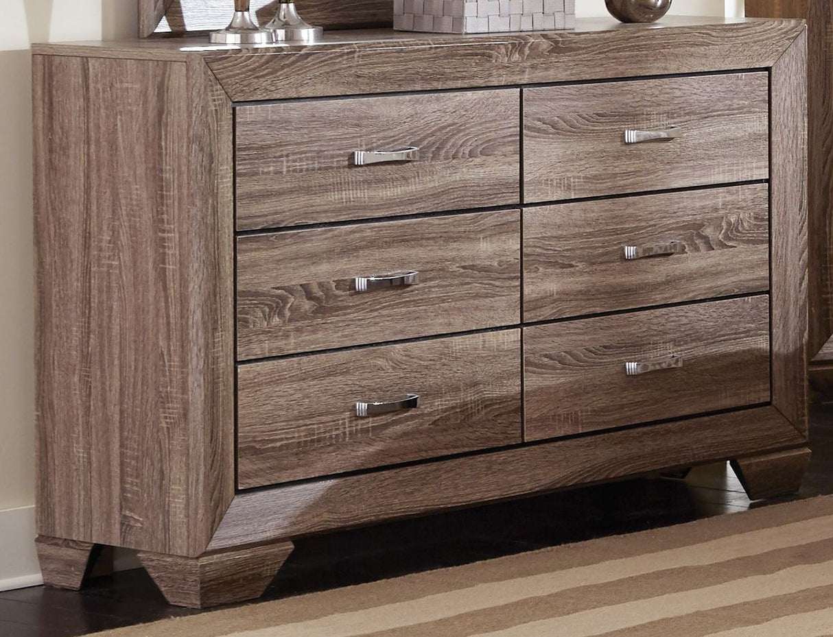 Kauffman Washed Taupe Panel Storage Bedroom Set