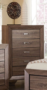 Kauffman Washed Taupe Panel Storage Bedroom Set