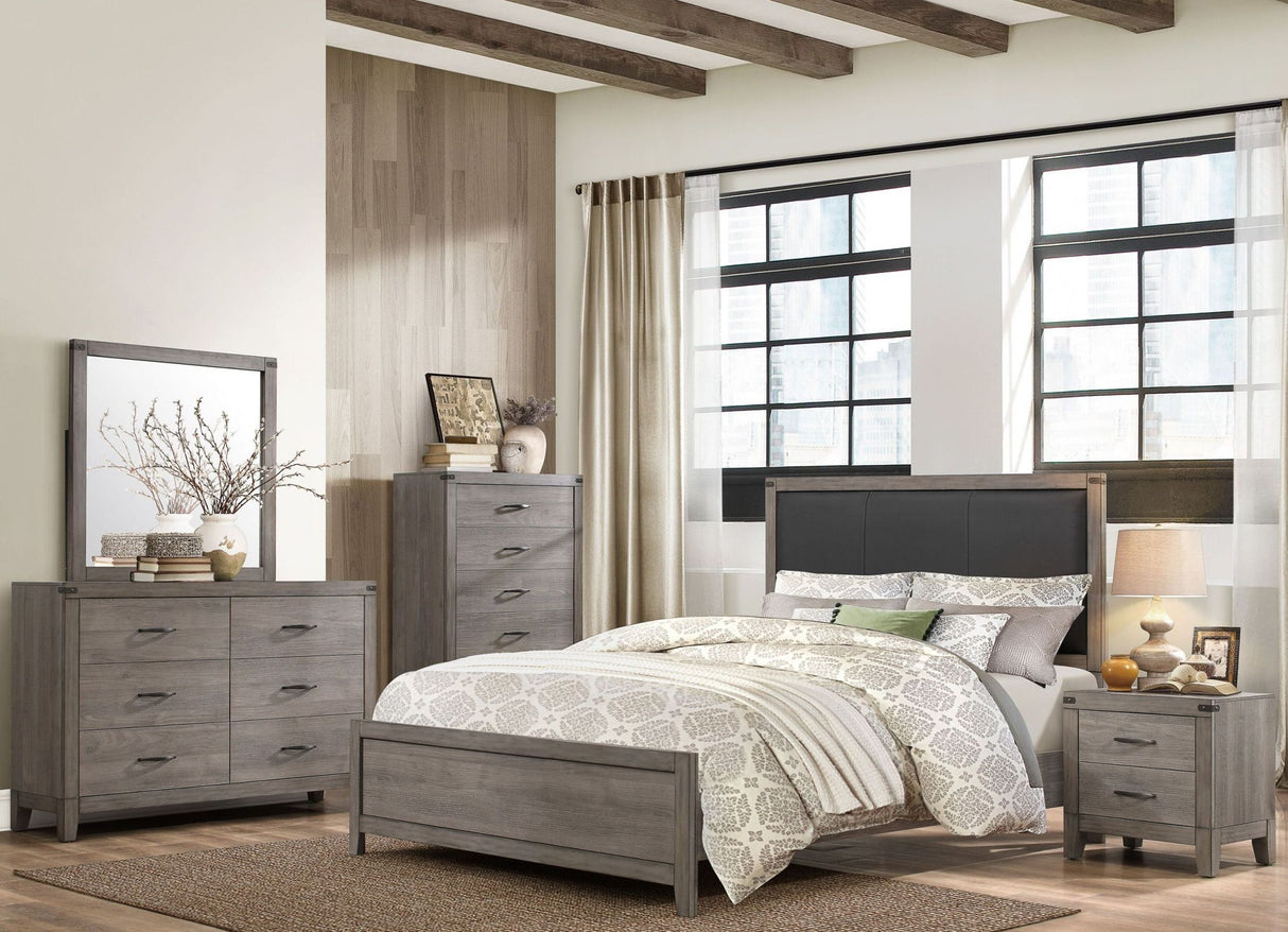 Woodrow Black Upholstered Panel Bedroom Set