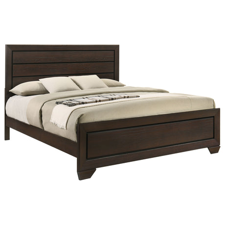 Kauffman Dark Cocoa Wood Eastern King Panel Bed