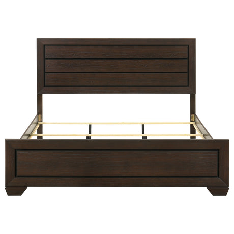 Kauffman Dark Cocoa Wood Eastern King Panel Bed
