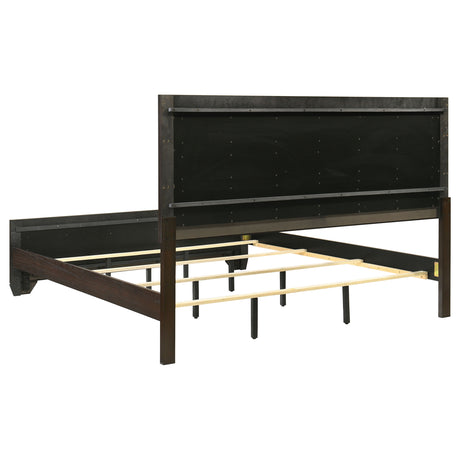 Kauffman Dark Cocoa Wood Eastern King Panel Bed