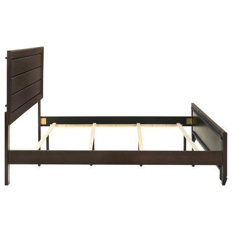 Kauffman Dark Cocoa Wood Eastern King Panel Bed