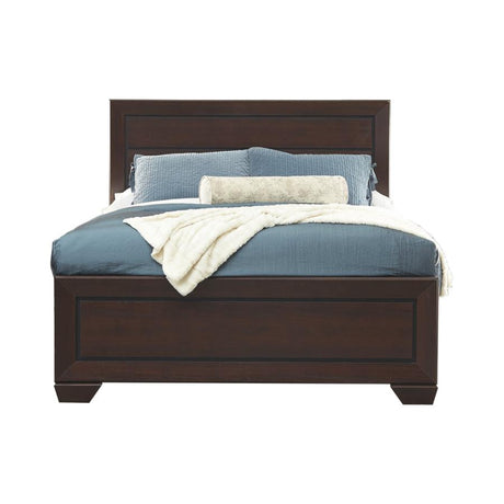 Kauffman Dark Cocoa Wood Eastern King Panel Bed