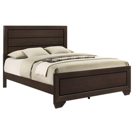 Kauffman Dark Cocoa Wood Queen Panel Bed
