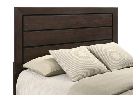 Kauffman Dark Cocoa Wood Queen Panel Bed