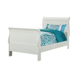 Louis Philippe Twin Sleigh Panel Bed White