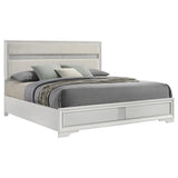 Miranda White 55-Inch Upholstered Eastern King Panel Bed