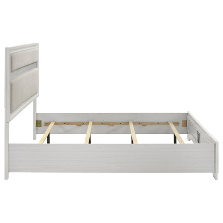 Miranda White 55-Inch Upholstered Eastern King Panel Bed