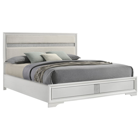 Miranda White 55-Inch Upholstered California King Panel Bed